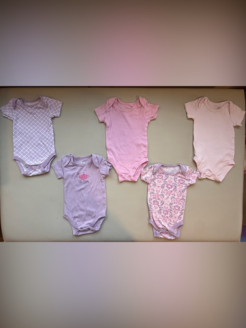 Baby Girl 5-Piece Bodysuit Lot – Size 3M